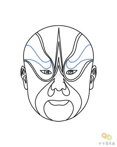 孔秀脸谱简笔画