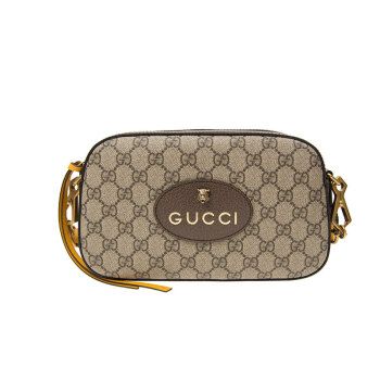 古驰(gucci)女包 斜挎复古相机包 米色帆布虎头单肩包男女同款肖战