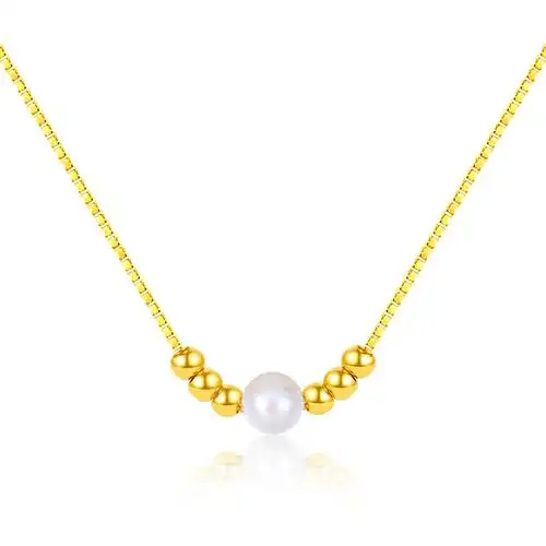 新金黄金吊坠/项链6颗金珠淡水珍珠项链报价_参数_图片_视频_怎么样