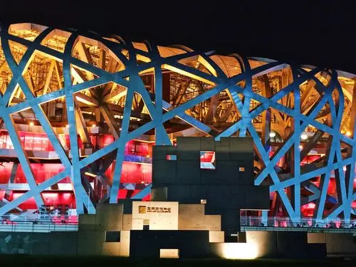 北京市 鸟巢 2008年北京奥运会主会场 夜景