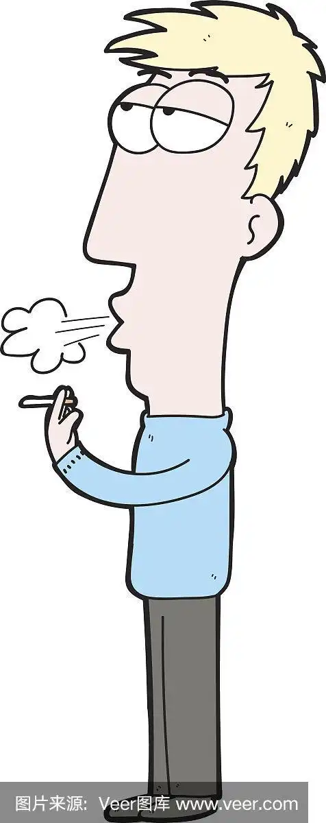 抽烟的卡通男人