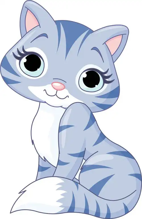 坐着的猫咪卡通画