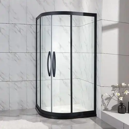 双开门浴室淋浴隔断门 定制弧扇型整体淋浴房h-bz42