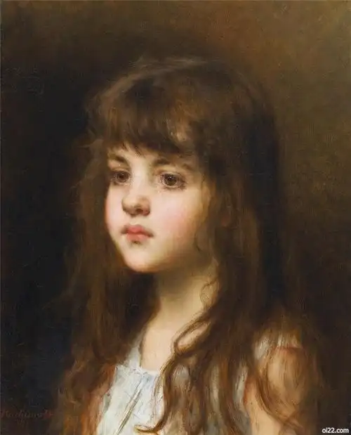 少女人物肖像来自alexeikharlamov油画作品