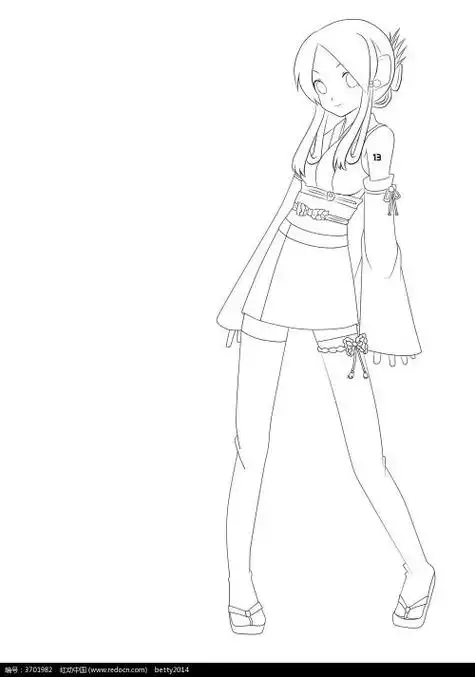 女孩的简笔画要漂亮的全身