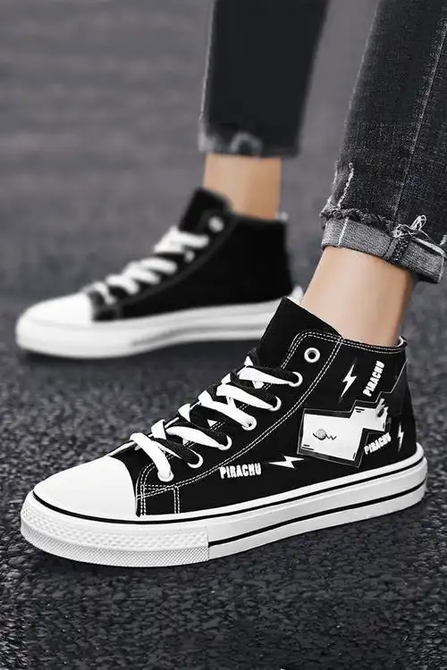 帆布鞋男高帮潮鞋夏季新款布鞋男鞋韩版潮流百搭板鞋子男士休闲鞋