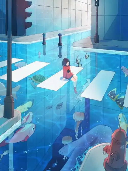 梦幻清新的治愈系插画