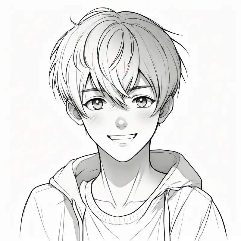 简约男孩黑白素描头像 一组简单干净的男孩子黑白素描头像来啦～每个