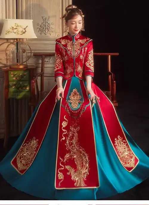 zhouyibo秀禾服新娘秋季新款中式结婚敬酒服高端情侣龙凤褂显瘦秀和服