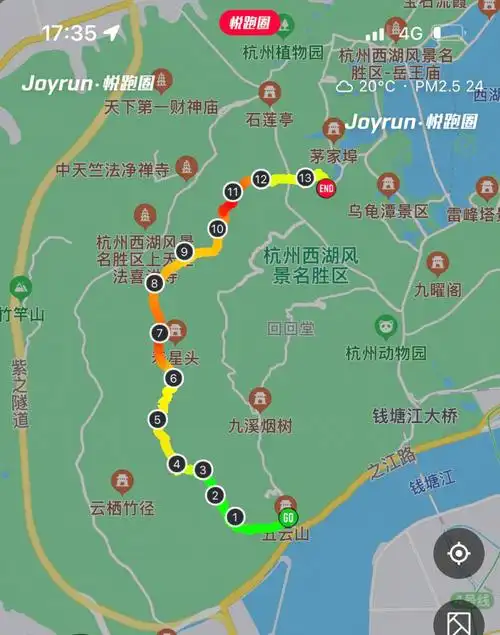 杭州西湖群山徒步从钱塘江走到西湖