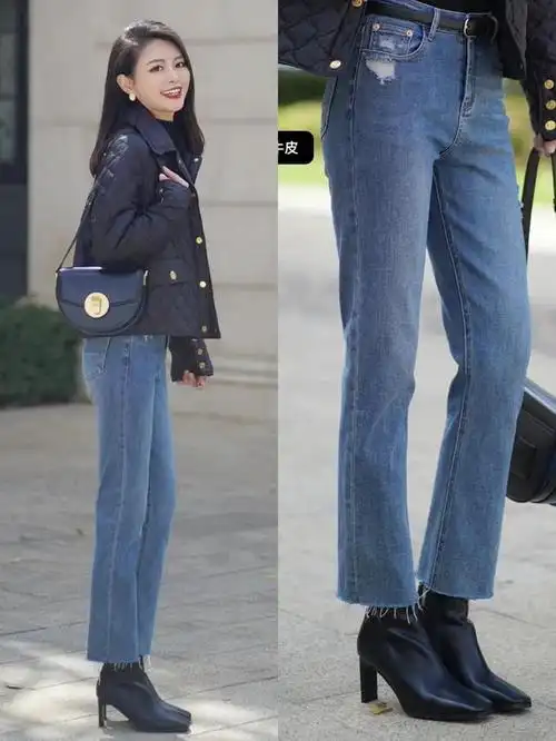 最近被朋友追问最多的问题就是"直筒九分牛仔裤搭什么鞋子好看",不瞒