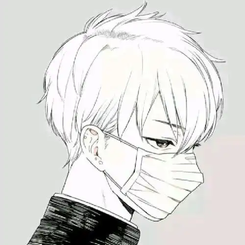 口罩 男 黑白 动漫 侧脸