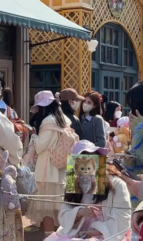 偶遇鞠婧祎迪士尼游玩##迪士尼偶遇鞠婧祎姜杉