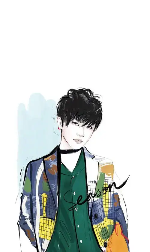 高清手机壁纸丨手绘华晨宇卡通丨扎心情感短句