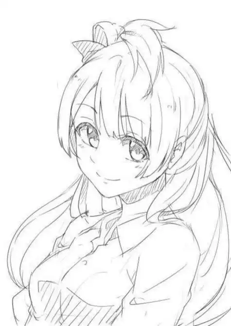 素描漫画人物女简笔画