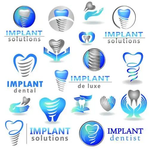 抽象矢量牙体种植概念的标志设计