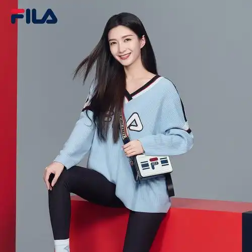 【江疏影同款】fila 斐乐女子编织衫2021冬季新款时尚针织衫毛衣