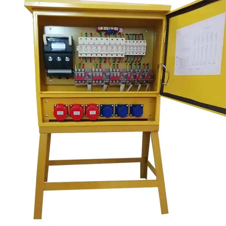 380v工地临时三相工业插座箱户外防水三级箱成套工程用配电箱成套桔色