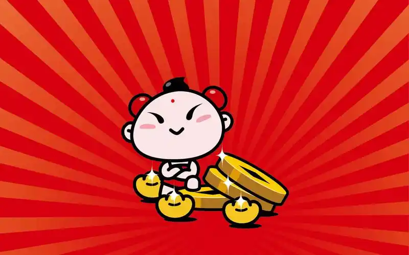 招财童子,好运宝宝,土豪金,金元宝,可爱招财童子壁纸图片