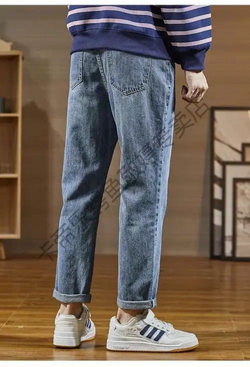 卡帝乐鳄鱼cartelo牛仔裤男士直筒宽松长裤子流新季薄款休闲裤a款第二