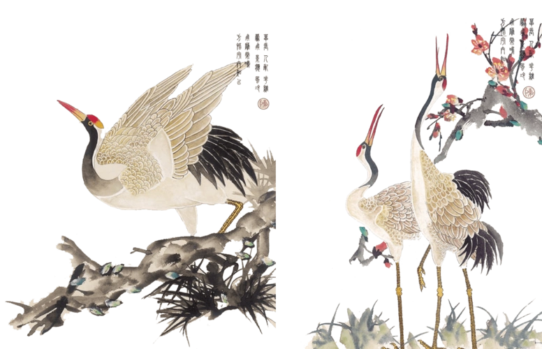 138期,75款仙鹤丹顶鹤古风png免抠素材!