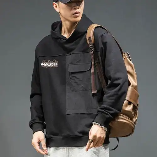 男士工装连帽卫衣重磅ins潮牌秋冬季宽松大码休闲运动上衣男装日系