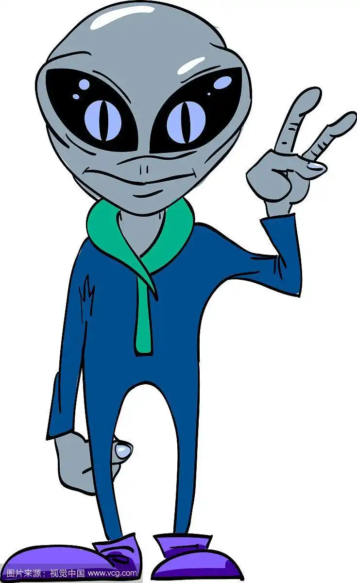 卡通形象的太空外星人