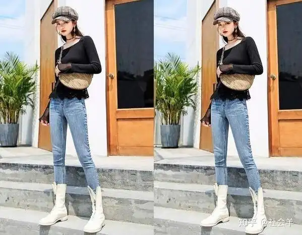 秋冬白色短靴看街头锦鲤公主们怎么穿搭