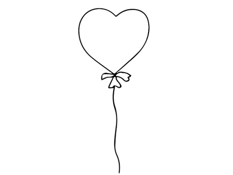 幼儿亲子爱心气球简笔画