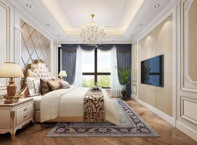 闵行区南郊别墅521平欧式风格独栋别墅卧室装修效果图