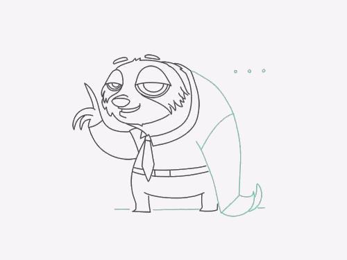 疯狂动物城树懒君简笔画