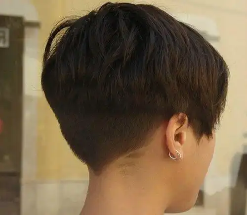 剃鬓角发型用对了是酷用错了是傻亚麻白色的女生渐变式上梳 短发烫发