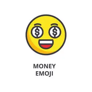 emoji 表情的美元眼露出贪婪美元符号眼睛表情符号 emoji 表情一