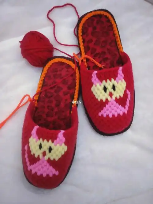 猫咪款拖鞋钩织