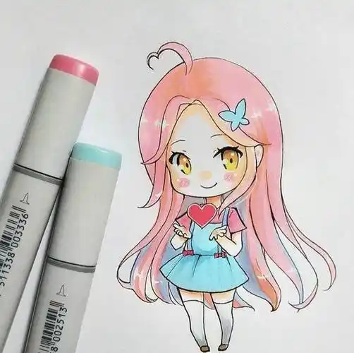 超简单的q版人物水彩画 水彩q版超萌人物手绘