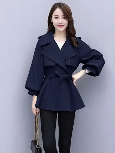 风衣女短款韩版2020新款女装矮小个子春秋收腰显瘦150cm 流行外套