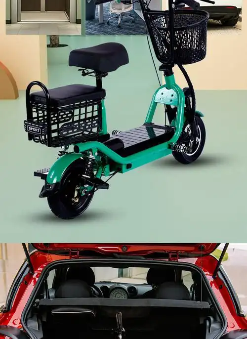 电动车小型车迷你型女款折叠锂电新款电动滑板车两轮轻便红色双座48v