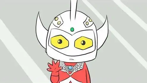 发呆中的q版泰罗奥特曼 儿童卡通简笔画