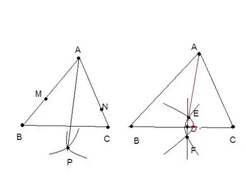 三角形角平分线画法与中线画法,要求有图