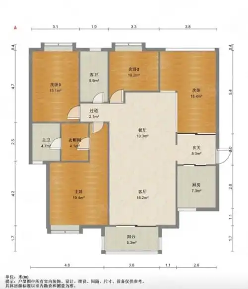 天誉城4房2卫带暖气出售产权满二