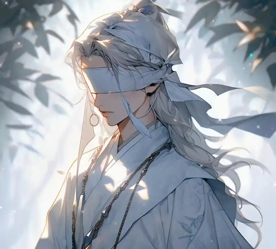 古风白发男子来咯