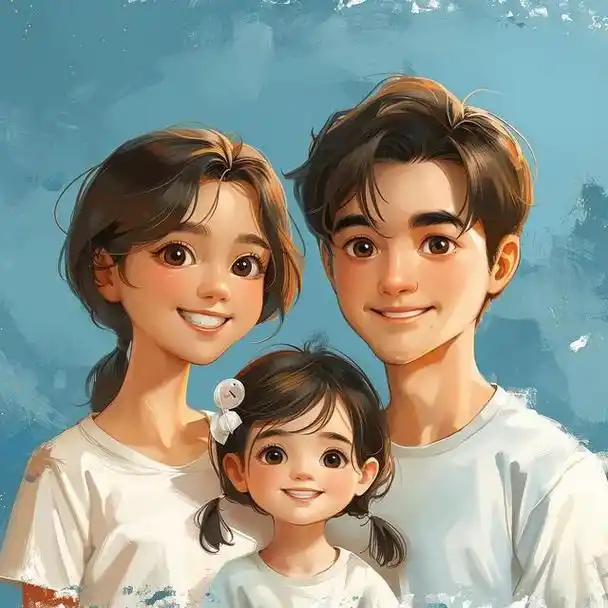 亲子头像|三口之家一个女儿专属头像