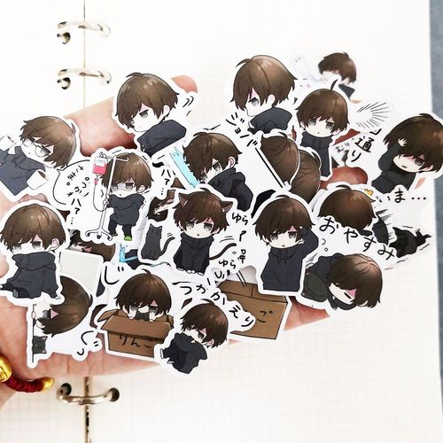 日韩二次元卡通少年 q萌黑发小男孩 学生手帐素材相册手机diy装饰