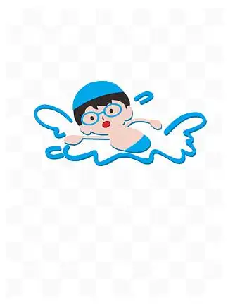 80少儿儿童运动游泳800瑜伽,少儿瑜珈0672199原创手绘插画风教育音乐