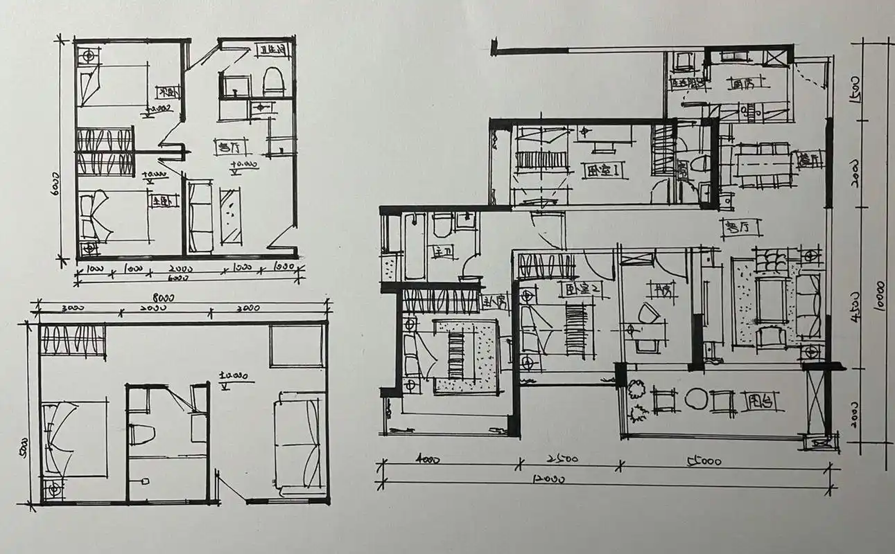 室内设计之平面图 74平面图绘制时应注意: ①尺度比例的控制 ②室内