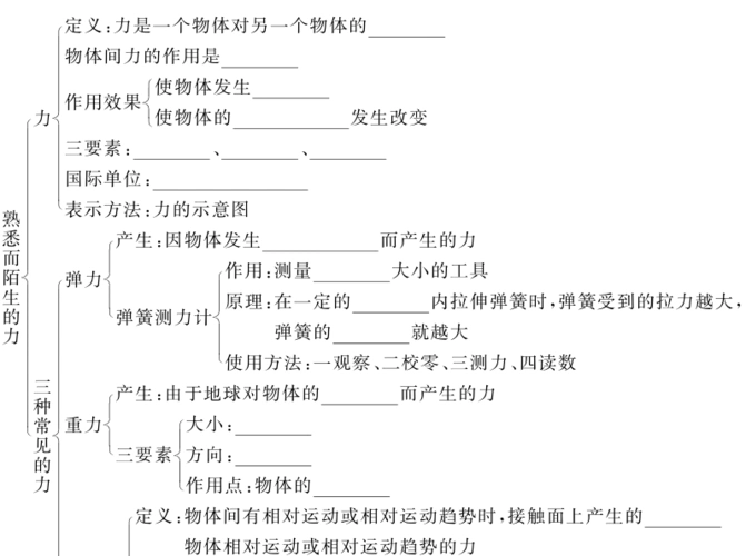 2019年沪科版中考物理复习学案:第六章 熟悉而陌生的力