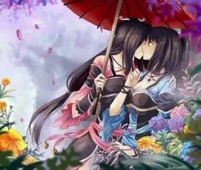 古风百合接吻图