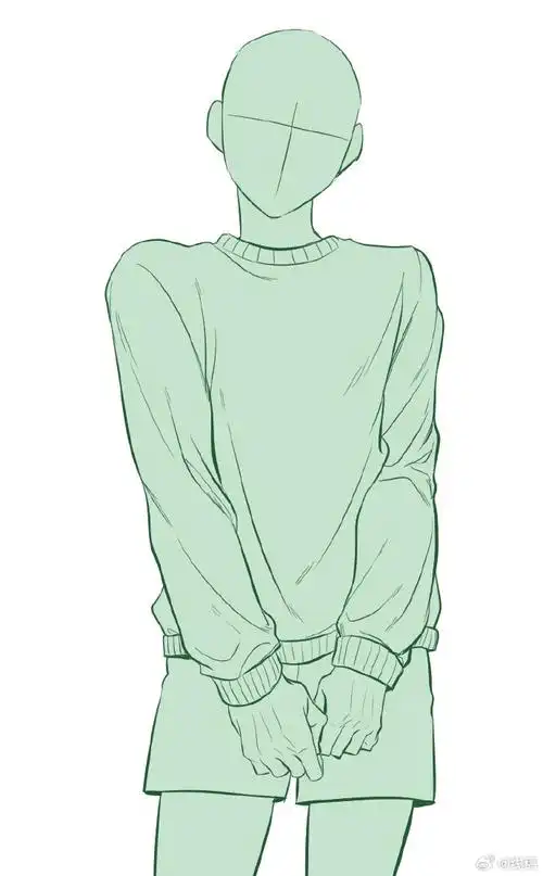 特别干净的单人线稿模板绘画素材  #最近画了什么##绘画素材##板绘