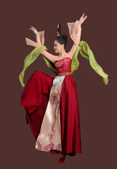 米集美人关舞蹈服古典舞年会演出服袔子裙汉服女风