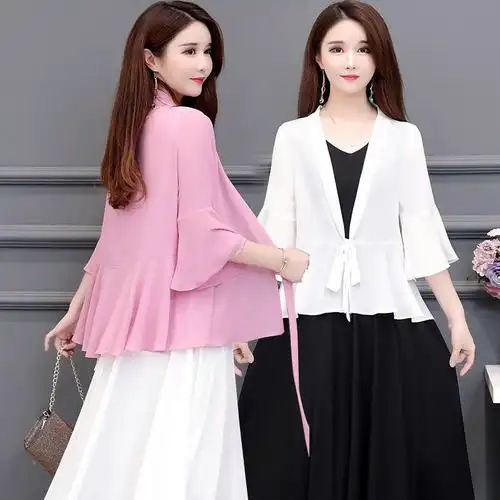 配裙子雪纺小披肩外套女短款开衫2020新款防晒衣夏季薄外搭上衣仙